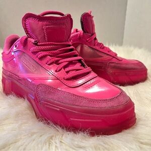 REEBOK Club C x Cardi B COLLAB Dynamic Pink/Clear Sneakers #H01011 Discontinued